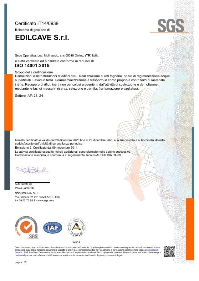 Anteprima di ISO 14001:2015 — Ambiente rilasciato da SGS Italia S.p.A. · IT14/0939
